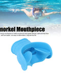 Comfort Bite Dive Regulator Mouthpiece With Tongue Rest Design, blue silicone scuba diver mouthpiece, underwater background
