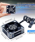 30mm RC Cooling Fan For ESC And Brushless Motors Up To 28000 RPM, Perfect For 1/8 1/10 1/12 Scale RC Cars And 540 550 Motors, black silver