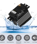 Beefy 2 Pack 25Kg Digital Servo Motor High Torque RC Servo Full Metal Gear Waterproof With 25T Servo Arm splashing water