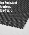 Heavy Duty Non Slip Mat For Workshop And Workbench 24 By 48 Inch Grippy Anti Slip Grip Pad with fire resistant, odorless, non-toxic features displayed.