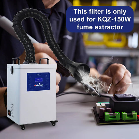 Beast 150W Solder Fume Extractor for Laser Engravers and Welders with brushless motor in use capturing fumes