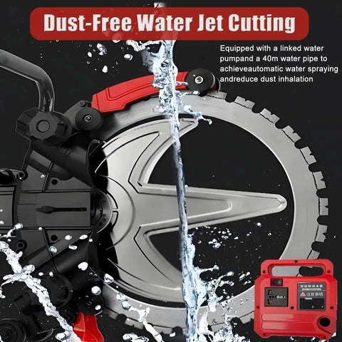 Hella Tough 8980W Electric Concrete Circular Saw And Wall Chaser Machine with 3000Rpm Pure Copper Motor and water jet connection.