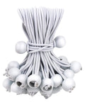 Heavy Duty Ball Bungee Cords 50 Pack, Workhorse 6 Inch White Ball Tarp Tie Down For Shelter Camping Cargo Tent Poles RVs And Outdoor Gear UV Resistant Durable 1 Inch Ball Size, Easy Tie Down And Secure