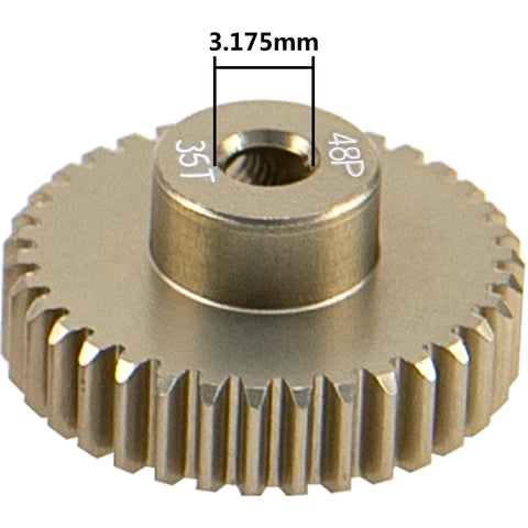 7075 Aluminum 48P Pinion Gear Set 32T 33T 34T 35T For 3.175mm Shaft One Eighth Inch RC Car Motors Fits HPI Losi Axial Traxxas Tamiya One Tenth Scale 4 Pack Durable CNC Machined Aluminum For Precise Mesh And Easy Gear Swaps For RC Hobbyists