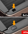 Before and after installation of Ram 1500 Stake Pocket Covers Set Of 2 For Dodge Ram 2019 2020 2021 2022 2023 2024 2025 2026 Rear Truck Bed Rail Pocket Covers Fits Like A Glove Easy To Install