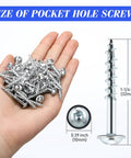 Heavy Duty 1200 Piece Pocket Hole Screws Bulk 8 By One And A Quarter Inch Zinc Pocket Wood Screws in hand, close-up
