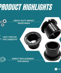 Beefy Heavy Duty Flanged Bushing Drop In Replacement For Ariens Gravely Zero Turn Lawn Mower Built Tough For Steering Linkage Deck Pivot Sleeve Bearing Direct OEM Fit 5500114 Two Pack Upgrade with highlights of durability features.