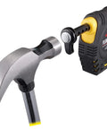 Magnetic Plumb Bob Setter 14 Ounce With Quick Stabilization Self Retracting 14.5 Foot Line and hammer on white background