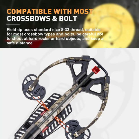 Crossbow Bolt Decocking Head 2 Pack Red, Safe No Sweat Decocking for Quick Dismount, aluminum construction shown in crossbow.