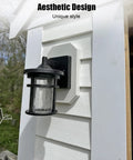 Outdoor light installed on white Two Pack Siding Light Mounting Block Bracket with Built In Electrical Box, 8141DBL.