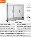 Pro Grade 60 Cu Ft Commercial Reach In Freezer Built Like A Tank With Three Door Setup Auto Defrost Stainless Steel Body