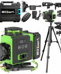 16 Line Green Laser Level Kit With 4x360 Degree Beams Auto Self Leveling For Pro Grade DIY Renovations Long Range Remote Dual 4800mAh Batteries 48 Hour Runtime Tripod And Hard Case, green laser level with tripod