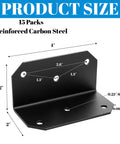 Heavy Duty Steel L Brackets, Tough As Nails Corner Support Plates For Woodworking, 15 Pack 4x2x2 Inch with reinforced carbon steel.