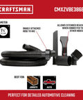 1-1/4 Inch Car Cleaning Wet Dry Vac Attachment Kit For Auto Detailing Fits Most Vacuums With A 2-1/2 Inch Drum Inlet Includes Crevice Tool Dusting Brush Car Nozzle And Extra Long 11 Foot Hose For Tight Spots