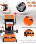 Detailed view of Pro Grade 120W Cutter and Manual Duplicator Copy Machine with features labeled in diagram.