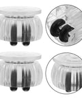 Furniture Caster Wheels ABS Portable Base Silent Movement for Cabinets, clear design with black wheels, ideal for easy furniture mobility.