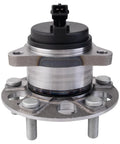 Rear Wheel Bearing And Hub Assembly Set Dual Rear Hubs For 2019 2020 Hyundai Elantra GT N Line, 2019 2021 Veloster, And 2020 2021 Kia Forte GT - 2 Piece Replacement Kit For Driver And Passenger Sides, close-up view