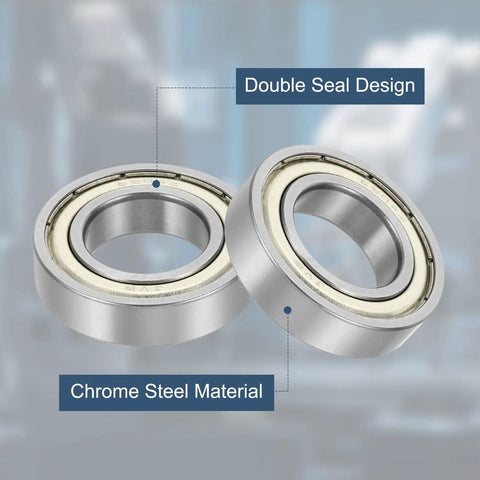 Two 4 Pack Deep Groove Ball Bearings 6904ZZ 20x37x9mm showing chrome steel and double seal design for electric motors and more.
