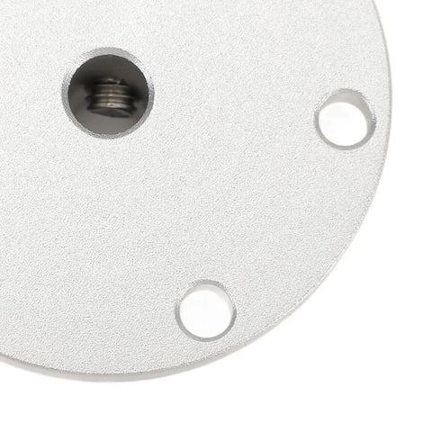 Smooth Operator 8mm Flange Shaft Coupling With Universal Aluminum Mounting Hub And Precision Motor Guide close-up of aluminum flange with holes for secure mounting