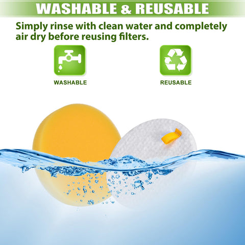 Pet Hair Eraser Vacuum Filter Replacement For Pro Plus 1650 Series and 2790 2281 2475 2817 models, washable and reusable