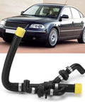 Universal Silicone Vacuum Check Valve Breather Hose Kit For Turbo Engine EA113 B5 B6 Models High Temp Reinforcement Stops Oil Vapor Backflow, black hose