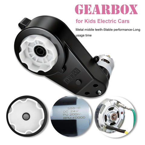 24V RS555 High Speed Motor Gearbox Upgrade Kit Two Pack with 40000 RPM Replacement Gears for Ride On Toys close-up view