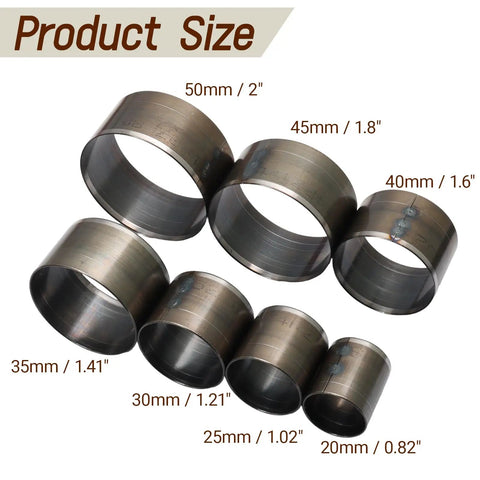 Leather Circle Cutter Tool Set With 7 Sizes 20mm To 50mm High Carbon Steel Hole Punch for DIY leather projects, cutter sizes labeled