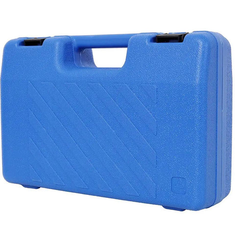 Lmaoss 500W Electric Sheet Metal Nibbler Cutter With 2000Rpm High Speed For Steel Aluminum And 16 Gauge Thick Metal in blue carrying case.