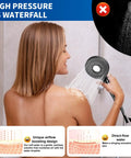 High Pressure Rain Shower Head With Filters For Hard Water, handheld spray in use, water softener feature, reducing skin dryness.