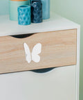Butterfly Cabinet Handles And Drawer Knob Set In Vintage White Finish Easy Grip Metal Pulls For Dresser And Kitchen Cabinets