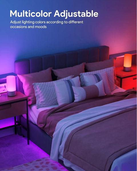 Touch Sensitive LED Table Lamp With Tunable Warm White And RGB Color Changing Night Light for bedrooms on bedside tables in dim light