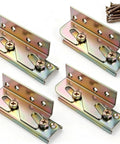 Heavy Duty Bed Rail Brackets With Mounting Screws Built Tough Rock Solid Galvanized Steel Hardware Bed Frame Repair Kit components with screws.