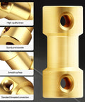 Close-up of Brass Shaft Couplers Set Of 10 2mm To 2mm Motor Shaft Couplings with smooth surface and set screws