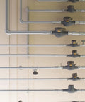 Industrial piping installation featuring 304 Stainless Steel Pipe Nipple Set Three Eighth NPT Male to Three Eighth NPT Male Heavy Duty SCH40.