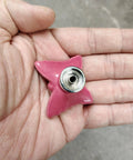 Hand holding Ceramic Butterfly Cabinet Knob from Pink 6 Pack, Vintage Drawer Pulls for Dresser, Wardrobe, Cupboard, and Kitchen Cabinets