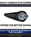 Toyota Tacoma 6 3/4 Inch Antenna Mast Fits 2005 2015 Bullet Antenna with highly conductive copper for signal.