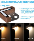 Right Angle LED Hardscape Light With 2700K 3000K 4500K Color Select Waterproof Corner Mount showing color temperatures