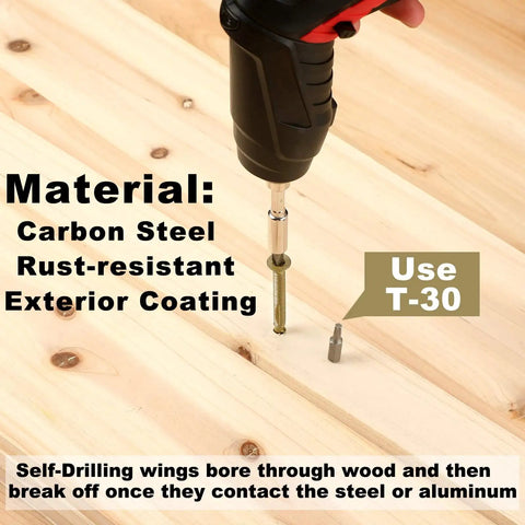 63 Pieces Size 14 Self Tapping Trailer Deck Screws With Wings Star Head for Wood to Steel or Aluminum being installed