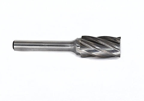 Aluminum Cut Tungsten Carbide Rotary Burr Bit For Die Grinder Cylindrical Shape With 1/4 Inch Shank 1/2 Inch Head Diameter 1 Inch Flute Length Heavy Duty Metalworking Tool For DIY Projects Pack Of 1