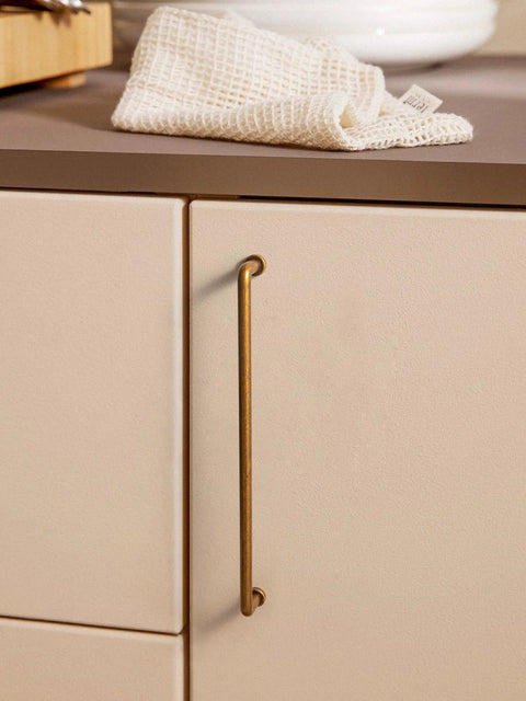 10 Inch Cabinet Bar Pulls With Antique Brass Finish 256mm Hole Centers Set Of 2 on a kitchen cabinet drawer