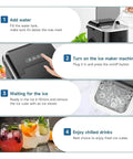 Instructions for No Fuss Portable Countertop Ice Maker With Sturdy Carry Handle And Easy Self Cleaning Cycle Fast Freeze Compact Ice Machine.