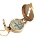 Golden Spiral Portable Compass for Outdoor Navigation and Survival, durable metal lens compass with 45mm dial and foldable shell.