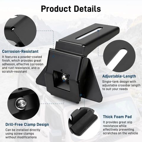 4 Piece Roof Rack Mounting Bracket Set For Jeep Wrangler JL JK 2007 2024 Gladiator JT Cherokee XJ 1984 2001 with features