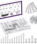 All In One Clevis Pin Kit With 51 Pieces In 18 Sizes M5 M6 M8 M10 M12 Zinc Plated Flat Head Pins Plus Cotter Pins For Quick Fittings