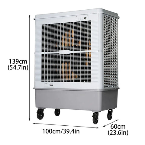 Kick The Heat With This Solid Portable Evaporative Air Cooler Packing A Big Water Tank Seven Speed Settings And Lightning Fast Chill For Living Rooms Or Backyard Hangouts Crafted From Lightweight Abs, dimensions 139cm tall.