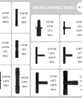 Hose connectors from Silicone Vacuum Hose Kit With 6 Hoses Each 4.92 Feet And 64 Vacuum Line Connectors Total 70 Piece Set.