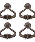 Vintage Drop Ring Drawer Pulls 4 Pack Bronze Zinc Alloy Cabinet And Dresser Handles with Single Hole Swing Mount