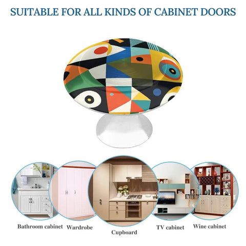 Super Slick Abstract Mid Century Round Cabinet Knobs And Heavy Duty Drawer Pulls For Modern Kitchen Bathroom Vanities with vibrant design.
