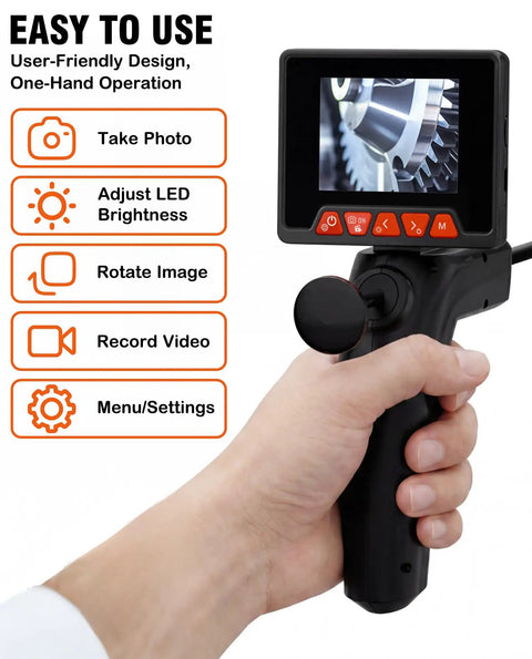 1920P HD Borescope With Grabber Endoscope Camera And 2.8 Inch Screen, 20.8 Inch Flexible Snake Cam For Pipes And Drains, Automotive Repair, And Hard To Reach Areas, IP67 Waterproof Inspection Tool hand-held one-button control with screen
