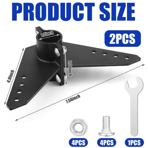 Two Piece Steering Triangle Mounting Bracket Kit For NK 180S Brushless Kayak Motor Replacement Parts with hardware displayed